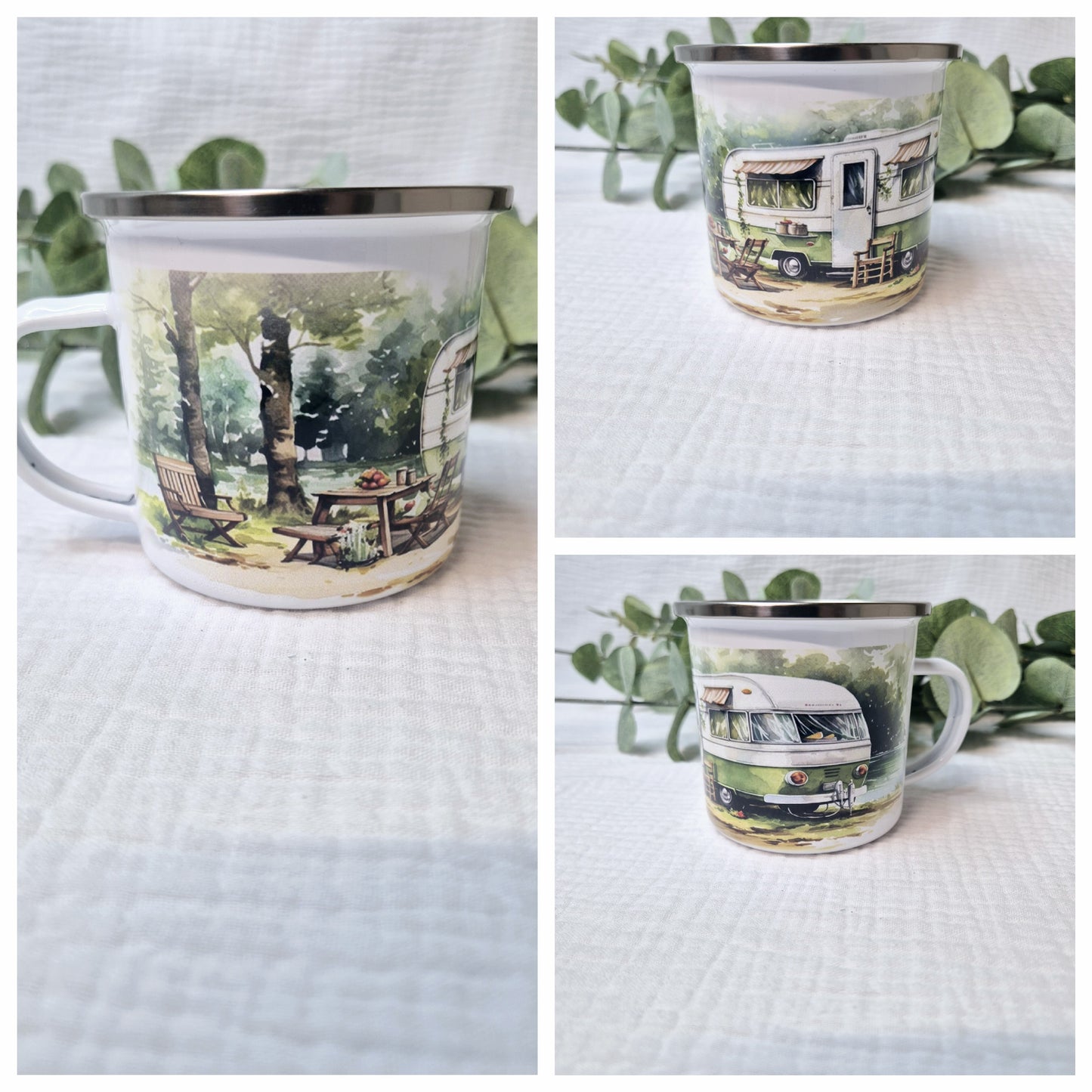Emailletasse "Camper"