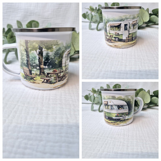 Emailletasse "Camper"