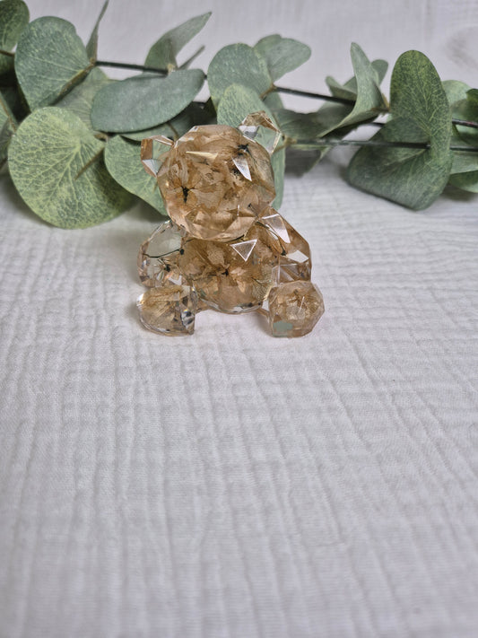 Figur "Bär" mit getrockneten Hortensien
