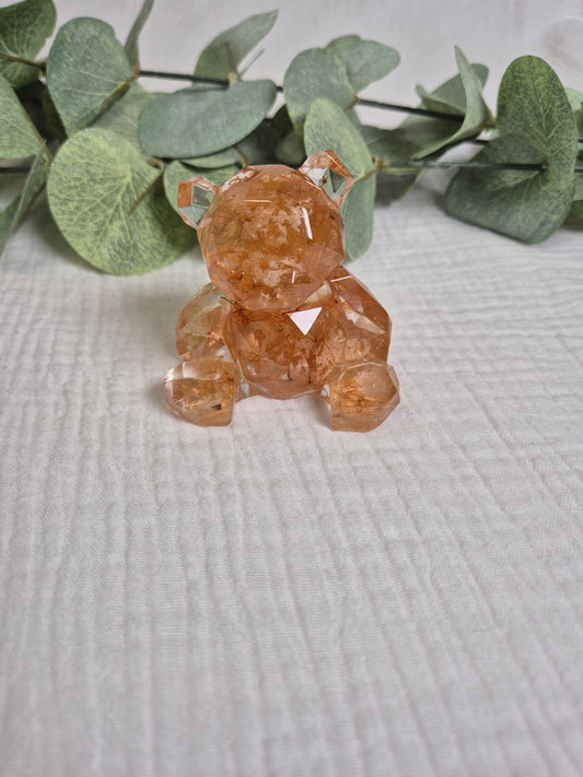 Figur "Bär" mit getrockneten Hortensien