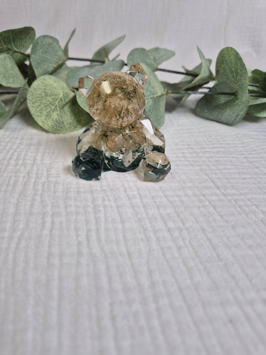 Figur "Bär" mit getrockneten Hortensien