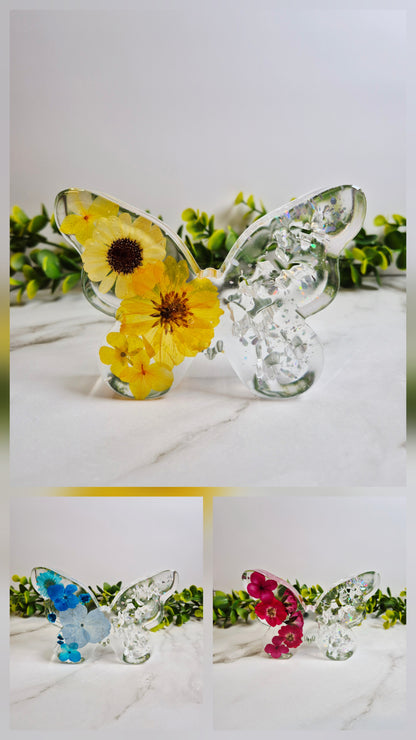 Schmetterlinge mit echten Blumen