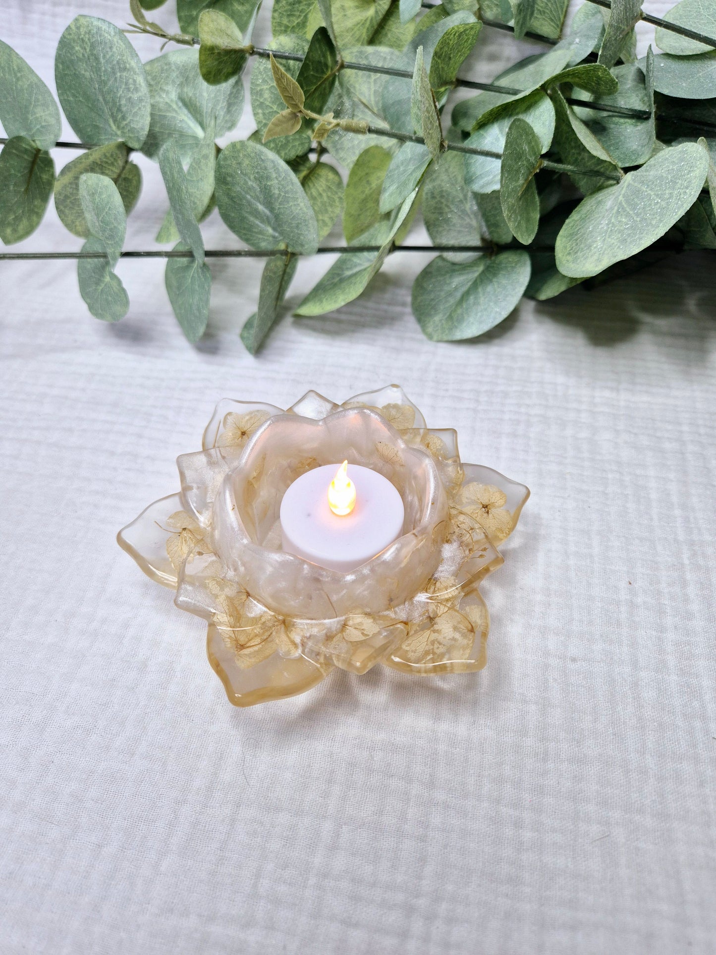 Teelichthalter "Lotusblüte" in verschiedenen Varianten