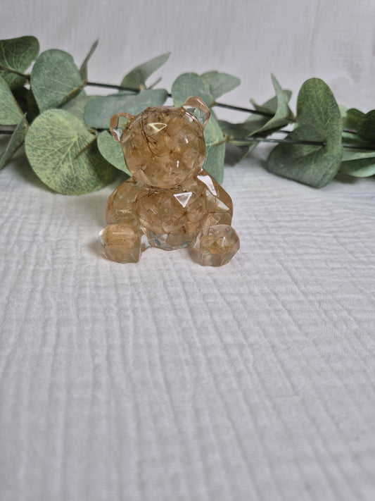 Figur "Bär" mit getrockneten Hortensien
