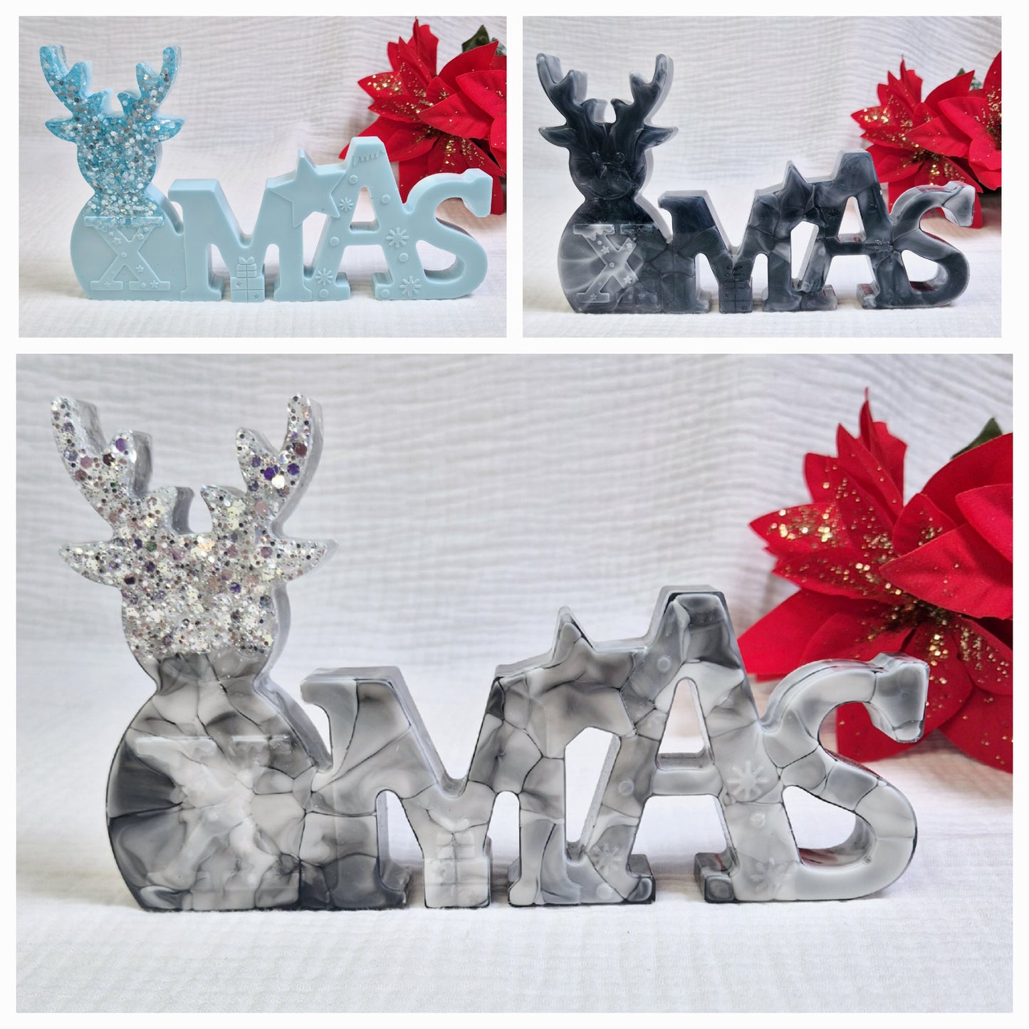 Schriftzug "Xmas" in verschiedenen Varianten