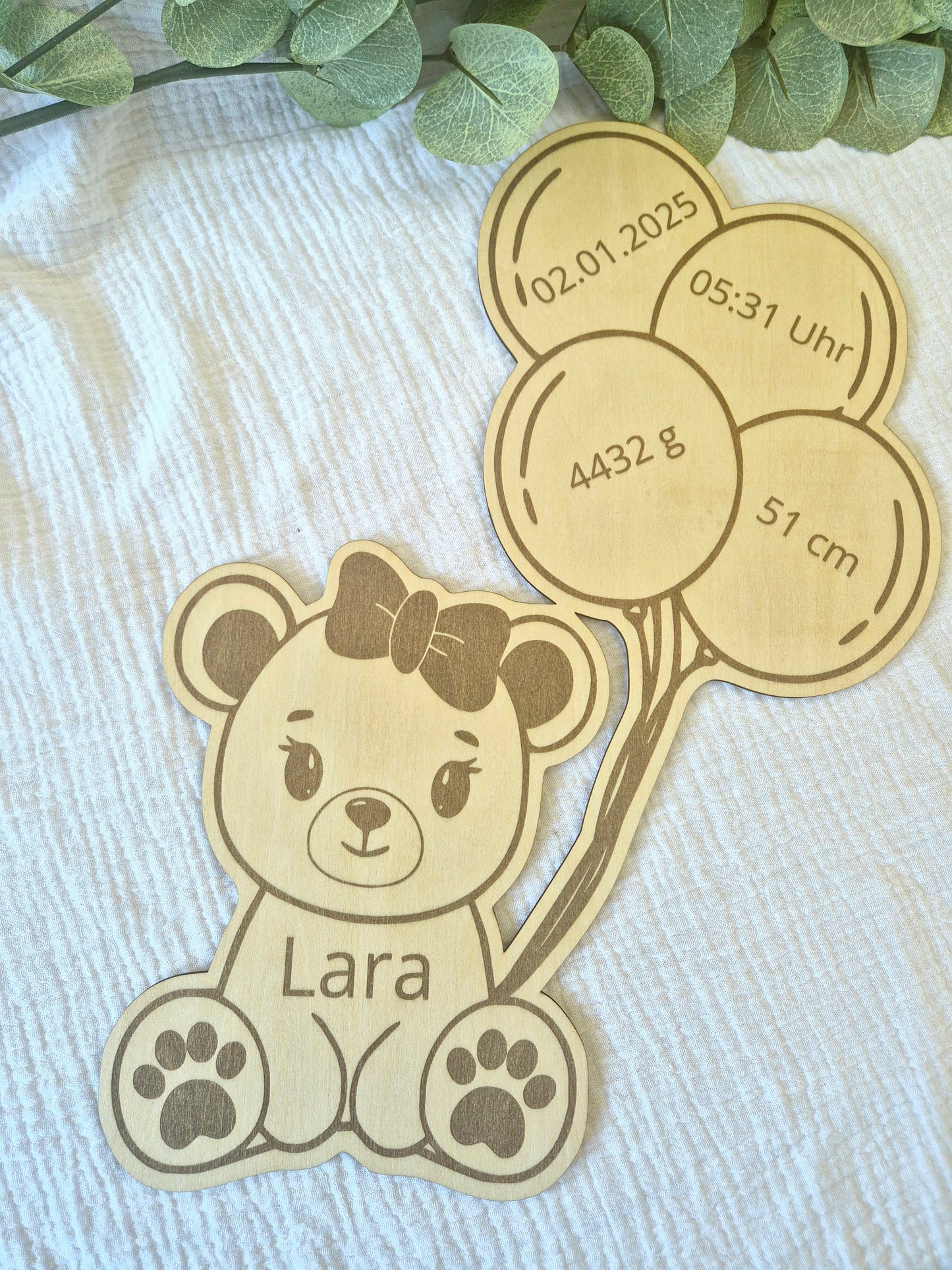 Babytafel Bär, Geburtstafel
