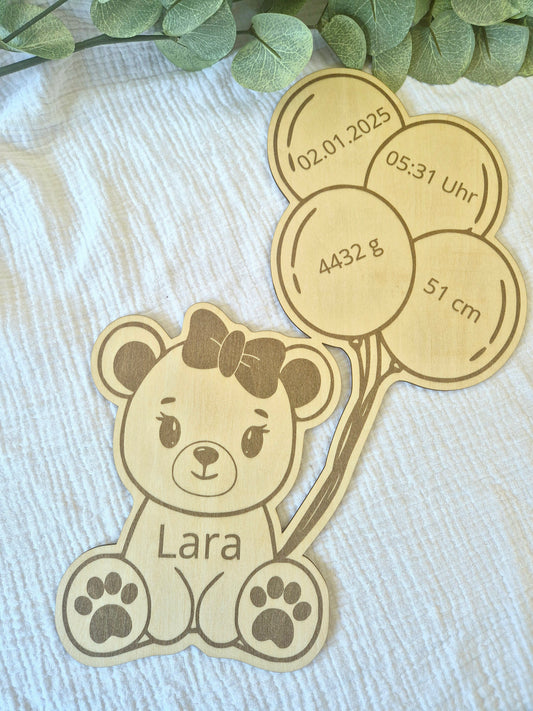 Babytafel Bär, Geburtstafel